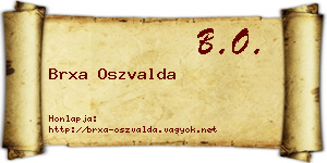 Brxa Oszvalda névjegykártya